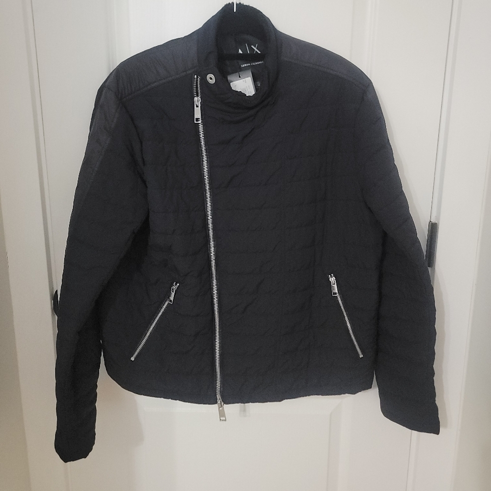Armani Exchange Black Quilted Bomber  Jacket XL Mens NWT